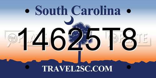 14625T8 South Carolina License Plate
