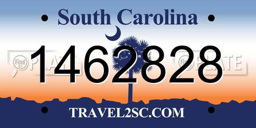 1462828 South Carolina License Plate