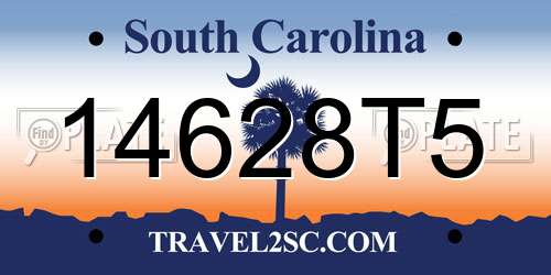 14628T5 South Carolina License Plate