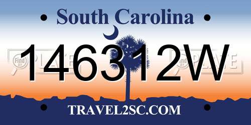 146312W South Carolina License Plate