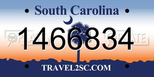 1466834 South Carolina License Plate