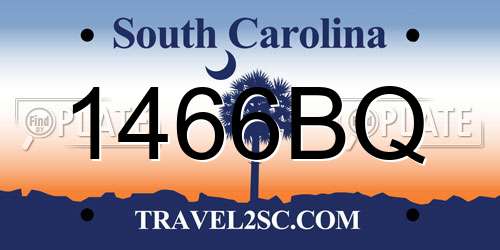 1466BQ South Carolina License Plate