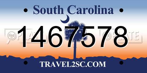 1467578 South Carolina License Plate