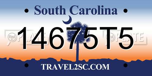 14675T5 South Carolina License Plate