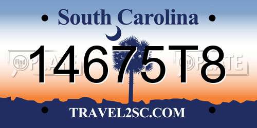14675T8 South Carolina License Plate