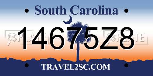 14675Z8 South Carolina License Plate