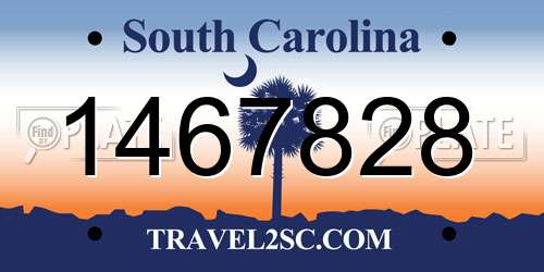 1467828 South Carolina License Plate