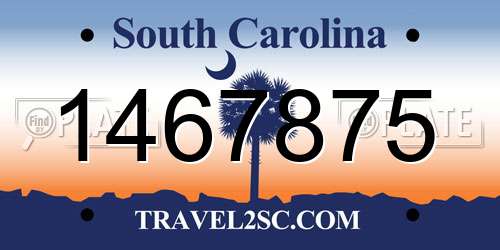 1467875 South Carolina License Plate