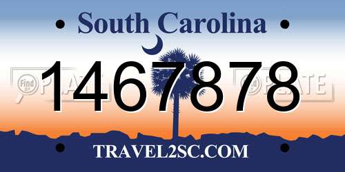 1467878 South Carolina License Plate