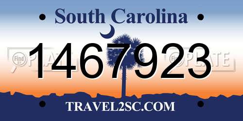 1467923 South Carolina License Plate