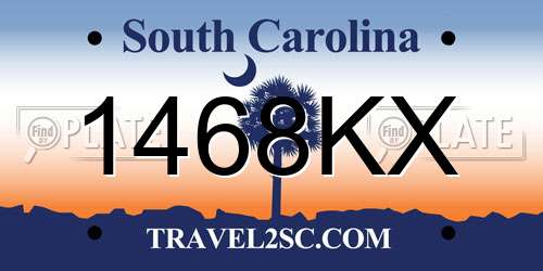 1468KX South Carolina License Plate