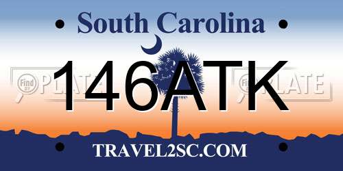 146ATK South Carolina License Plate