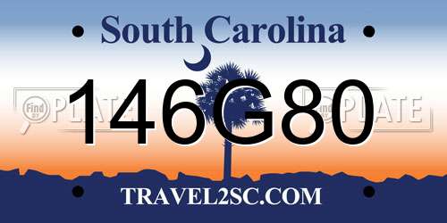 146G80 South Carolina License Plate