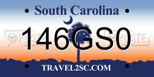 146GS0 South Carolina License Plate