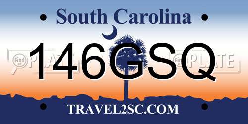 146GSQ South Carolina License Plate