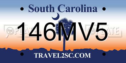 146MV5 South Carolina License Plate