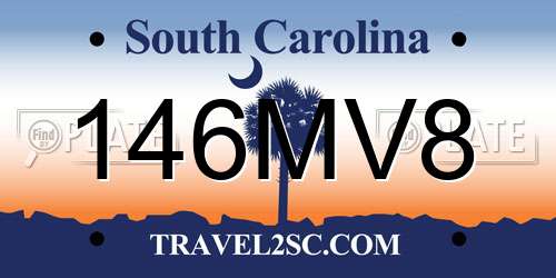 146MV8 South Carolina License Plate