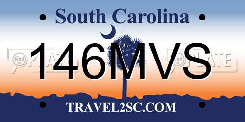 146MVS South Carolina License Plate