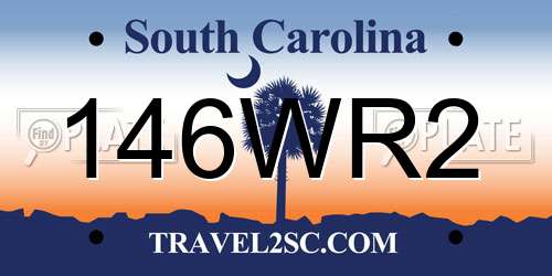 146WR2 South Carolina License Plate