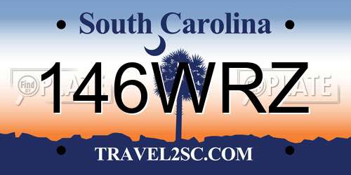 146WRZ South Carolina License Plate