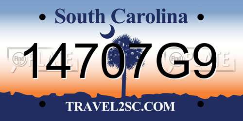 14707G9 South Carolina License Plate