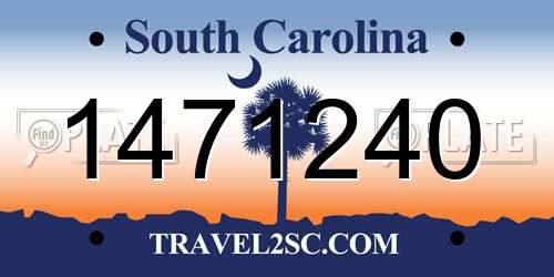 1471240 South Carolina License Plate