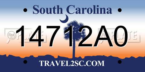 14712A0 South Carolina License Plate