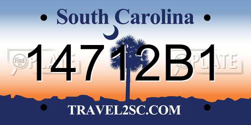 14712B1 South Carolina License Plate