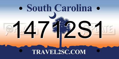 14712S1 South Carolina License Plate