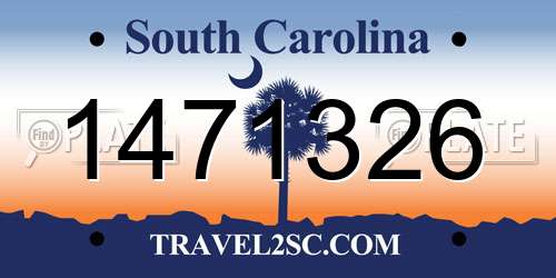 1471326 South Carolina License Plate