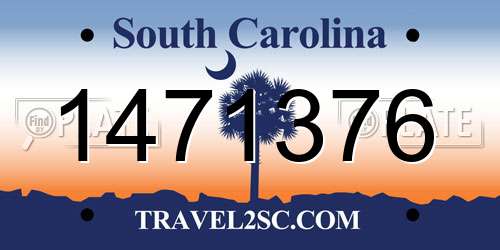 1471376 South Carolina License Plate