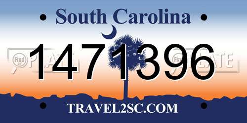 1471396 South Carolina License Plate