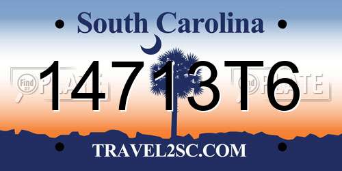 14713T6 South Carolina License Plate