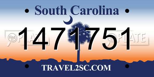 1471751 South Carolina License Plate