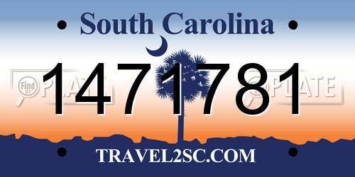 1471781 South Carolina License Plate