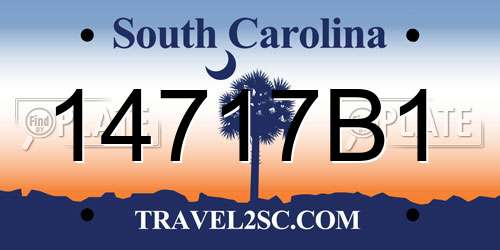 14717B1 South Carolina License Plate