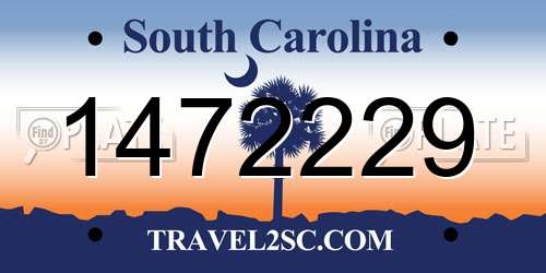1472229 South Carolina License Plate