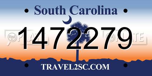 1472279 South Carolina License Plate