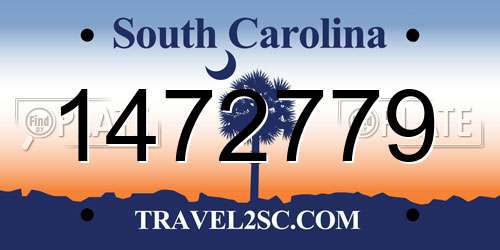 1472779 South Carolina License Plate