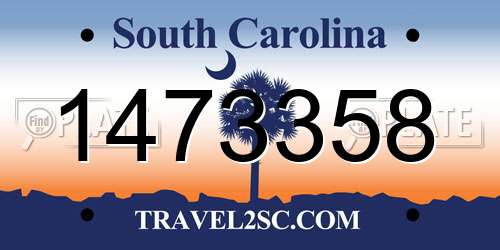 1473358 South Carolina License Plate