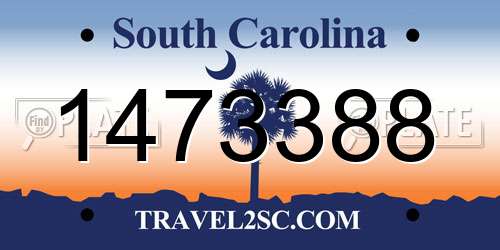 1473388 South Carolina License Plate
