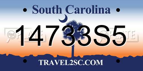 14733S5 South Carolina License Plate