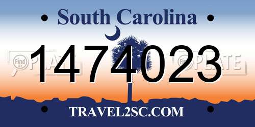 1474023 South Carolina License Plate