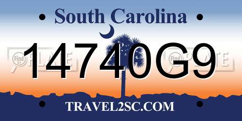 14740G9 South Carolina License Plate