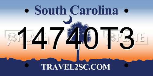 14740T3 South Carolina License Plate