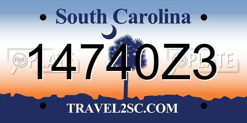 14740Z3 South Carolina License Plate