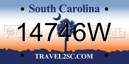 14746W South Carolina License Plate