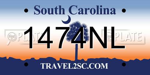 1474NL South Carolina License Plate