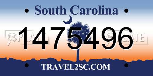 1475496 South Carolina License Plate