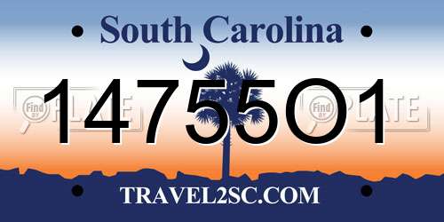14755O1 South Carolina License Plate